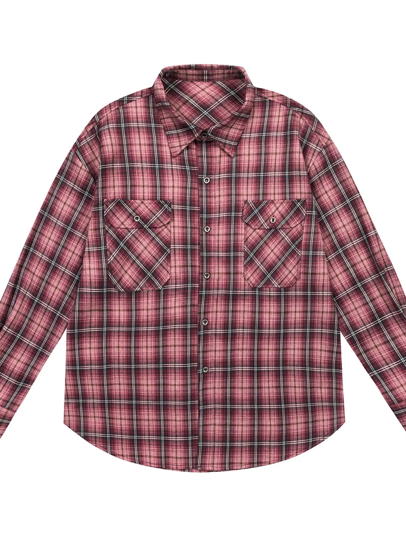 Men's Plaid Button Up Long Sleeve Shirt - Velora Luxury Fashion