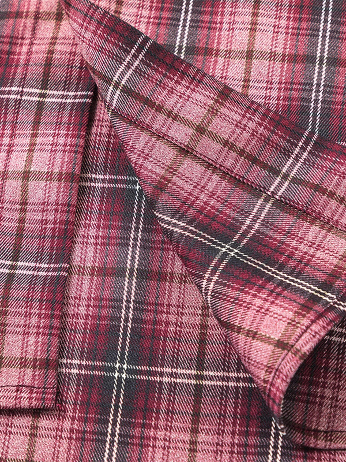 Men's Plaid Button Up Long Sleeve Shirt - Velora Luxury Fashion