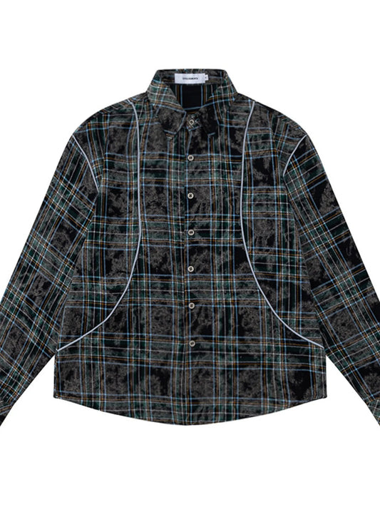 Men's Plaid Button-Up Shirt - Velora Luxury Fashion