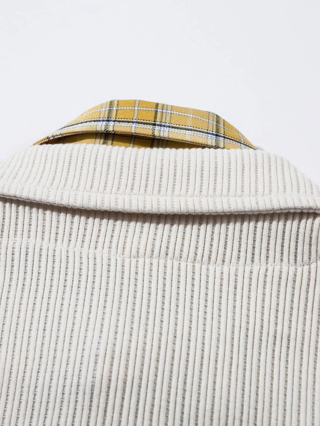 Men's Plaid Collar Short Sleeve Ribbed Polo - Velora Luxury Fashion