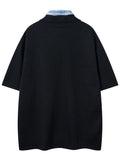 Men's Plaid Collar Short Sleeve Ribbed Polo - Velora Luxury Fashion