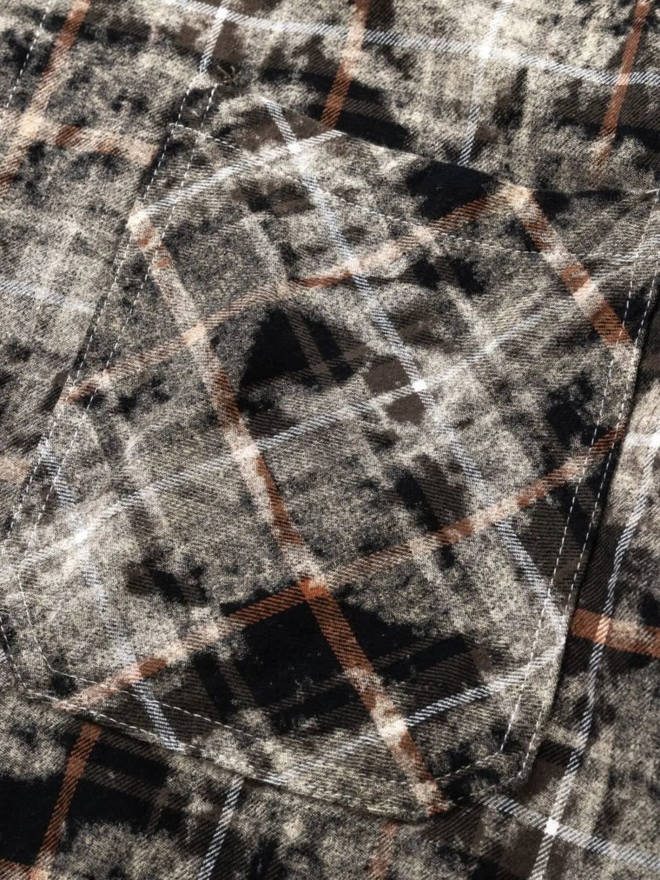 Men's Plaid Flannel Shirt with Raw Edge Details - Velora Luxury Fashion