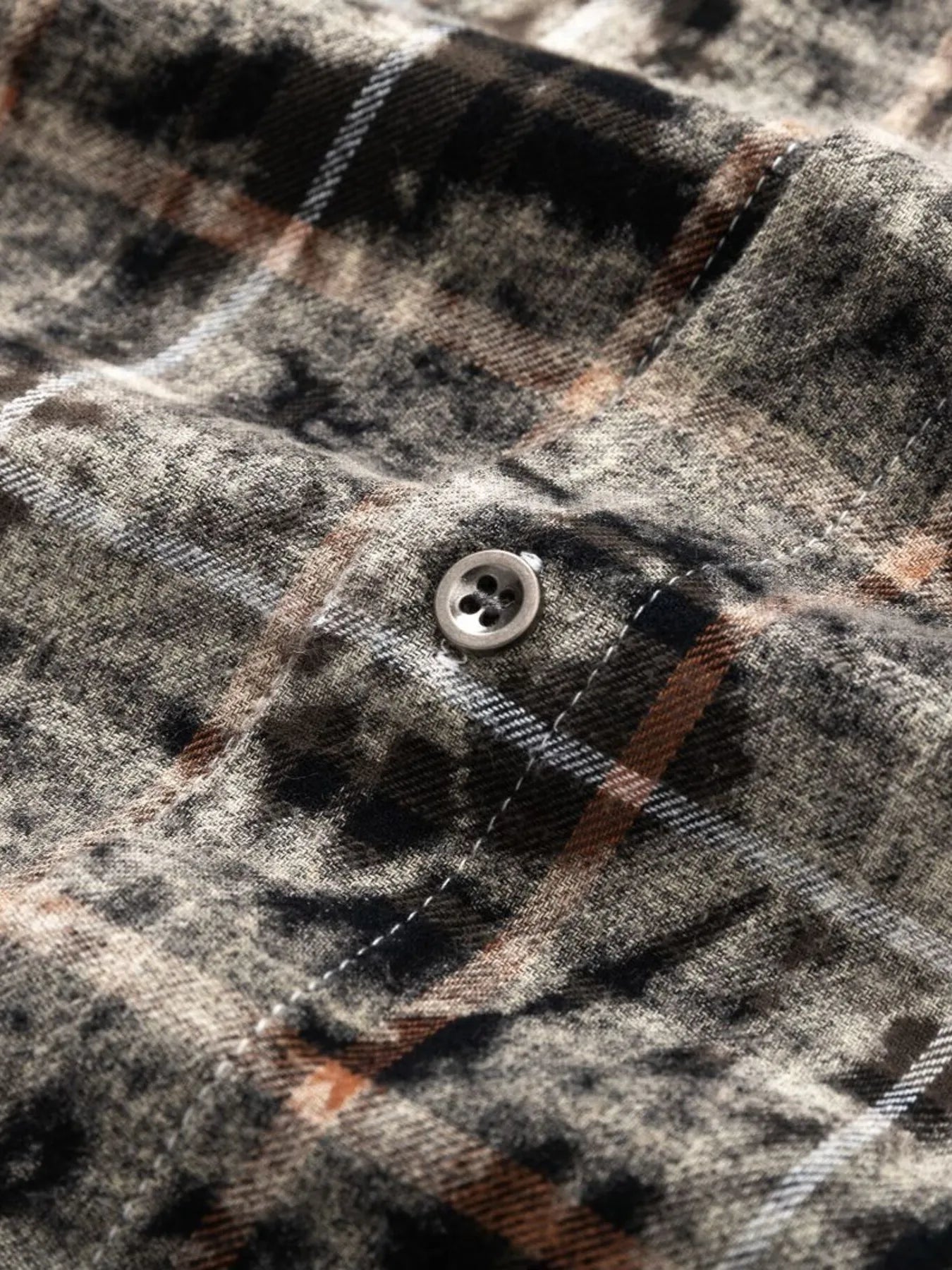 Men's Plaid Flannel Shirt with Raw Edge Details - Velora Luxury Fashion