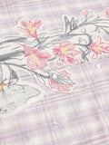 Men's Plaid Floral Short Sleeve Shirt - Velora Luxury Fashion