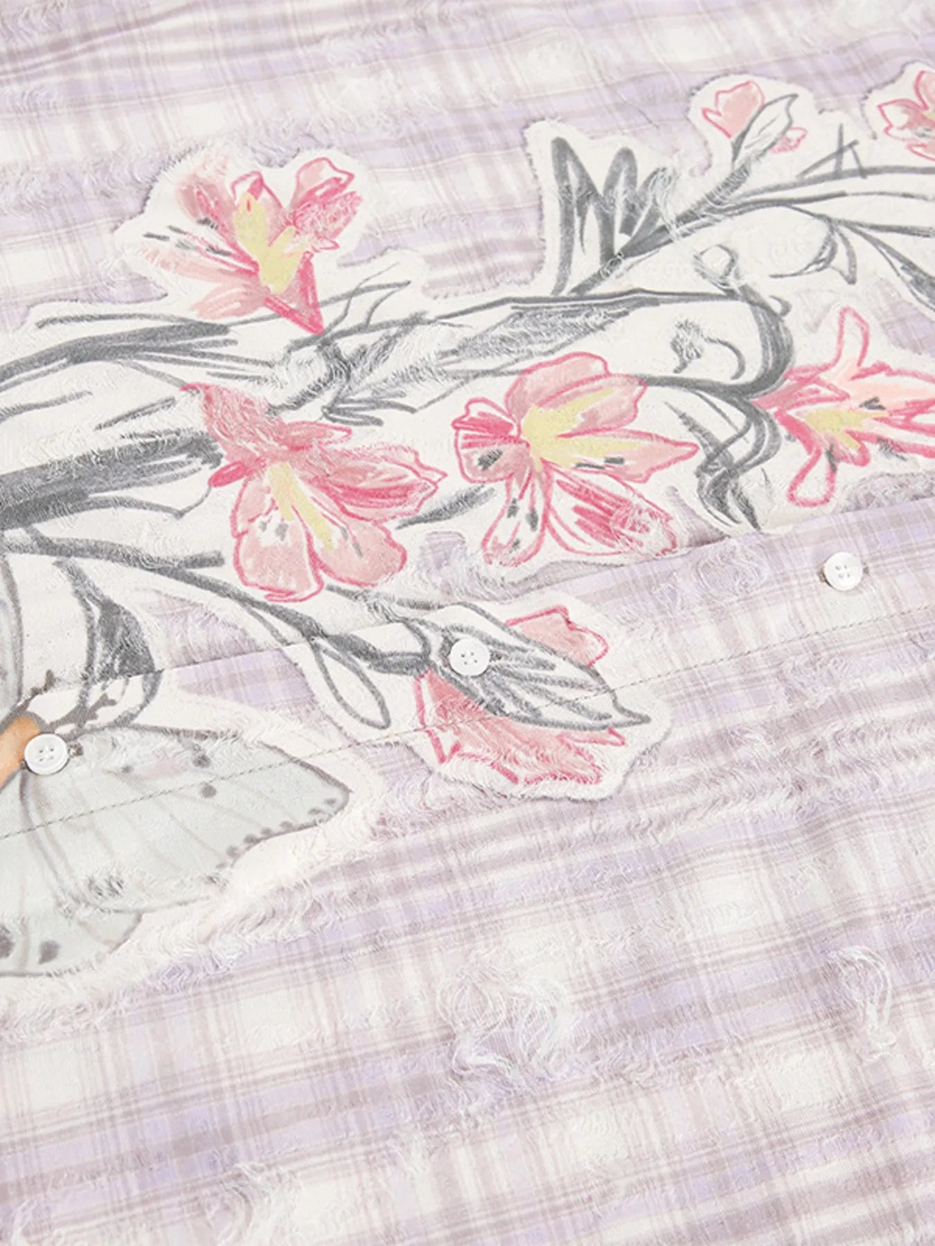 Men's Plaid Floral Short Sleeve Shirt - Velora Luxury Fashion