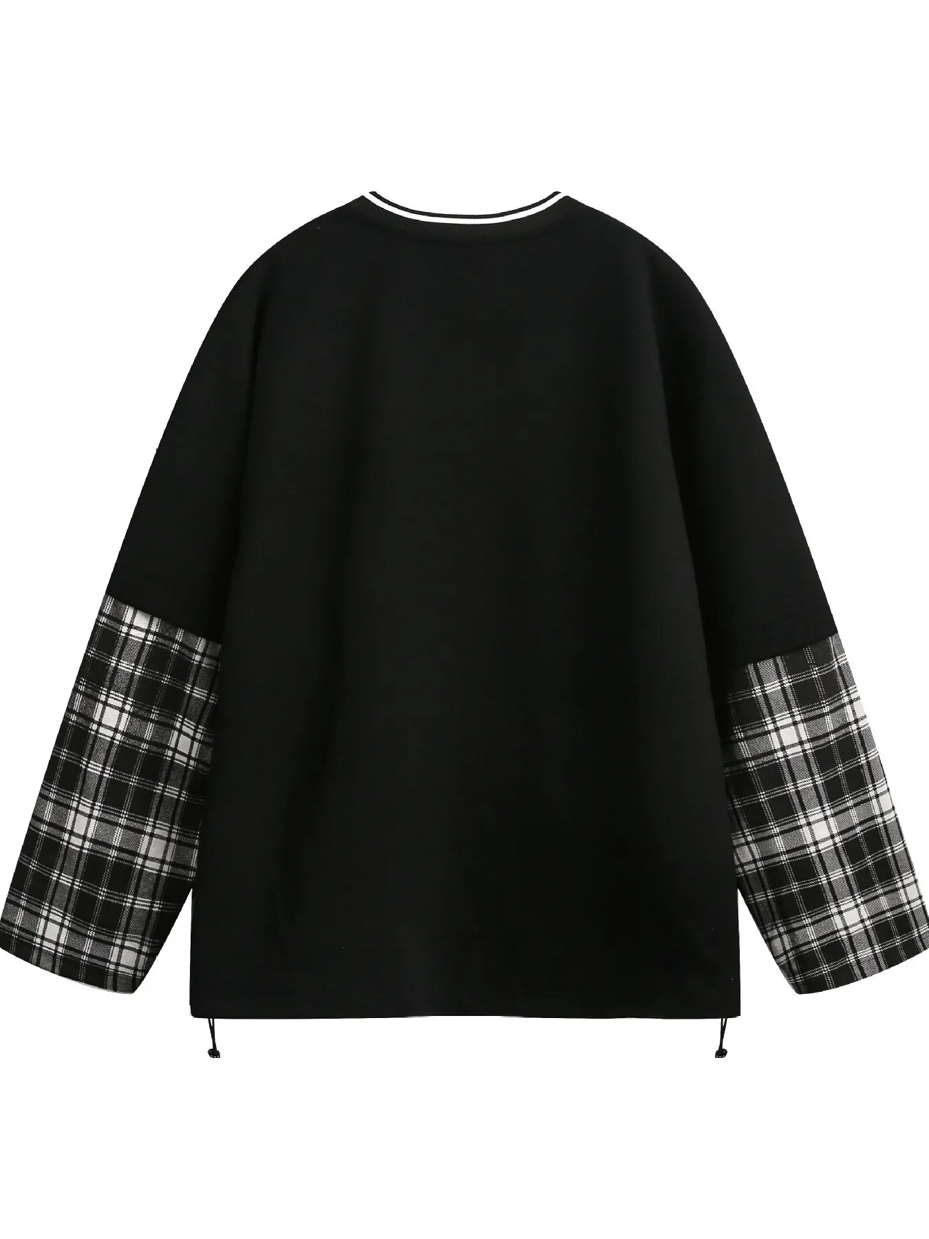 Men's Plaid Sleeve V-Neck Sweatshirt - Velora Luxury Fashion