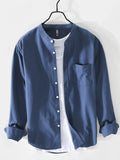 Men's Plus Size Button Up Long Sleeve Shirt - Velora Luxury Fashion