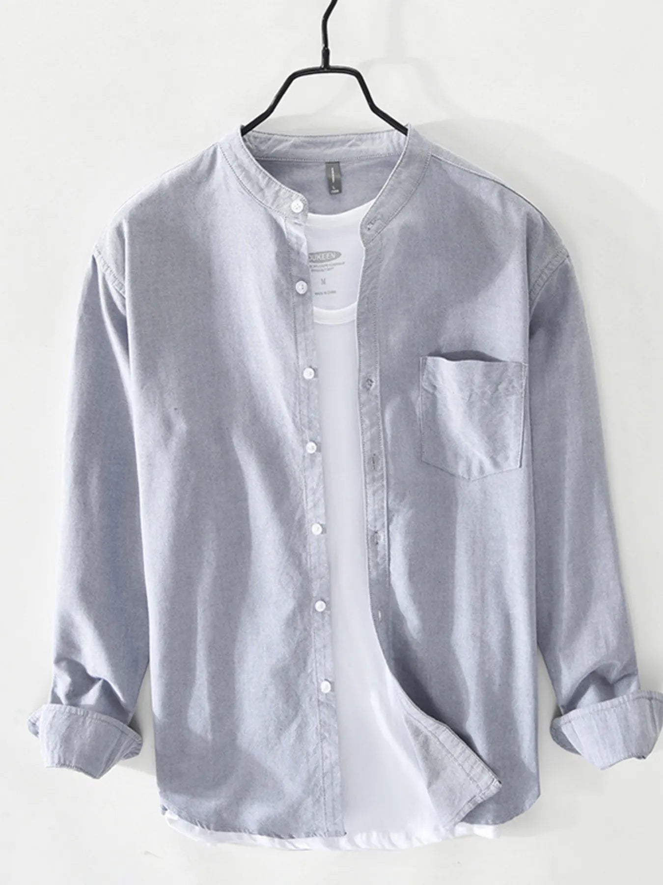 Men's Plus Size Button Up Long Sleeve Shirt - Velora Luxury Fashion