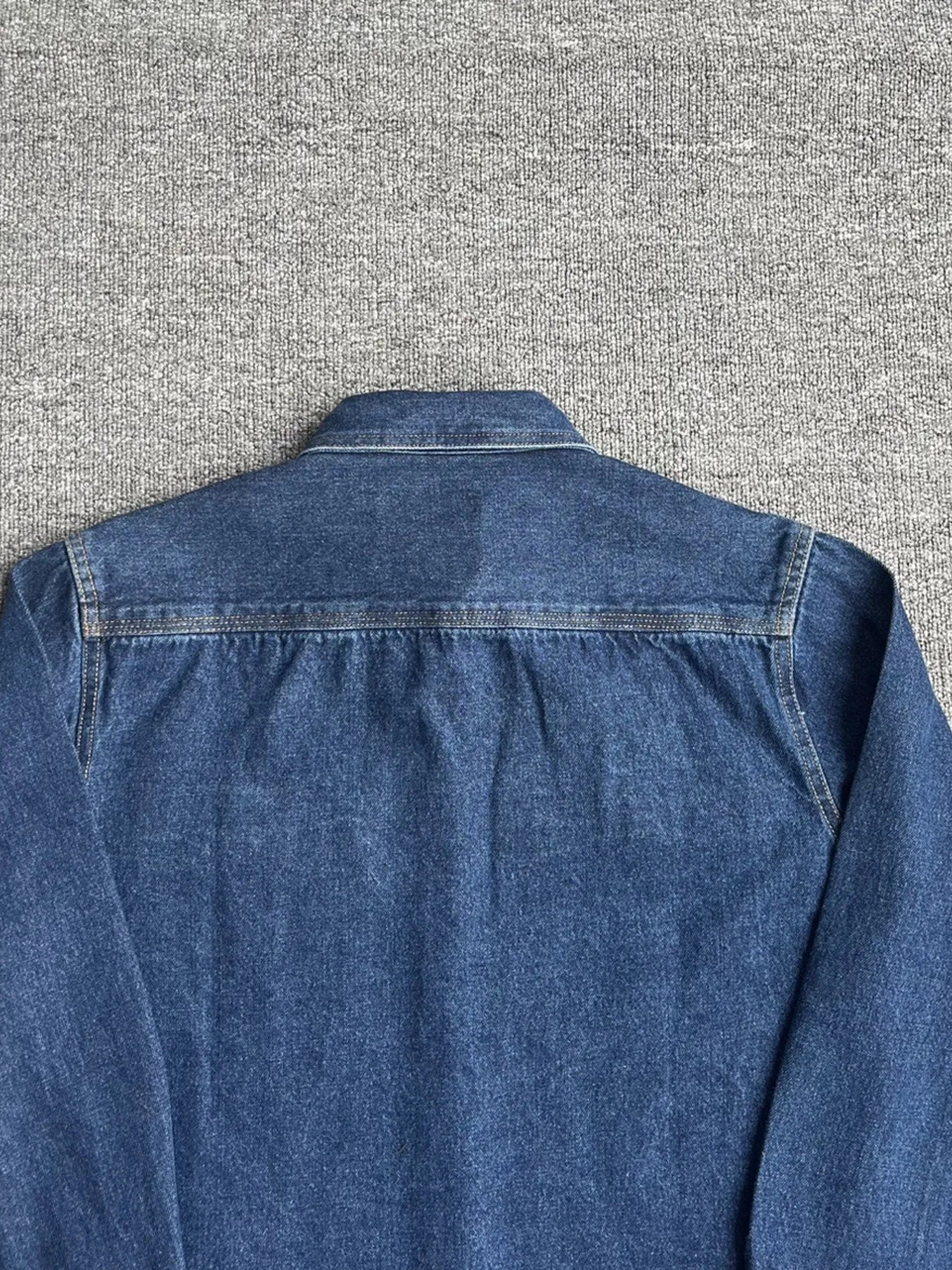 Men's Plus Size Button Up Washed Denim Shirt - Velora Luxury Fashion