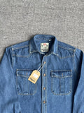Men's Plus Size Button Up Washed Denim Shirt - Velora Luxury Fashion