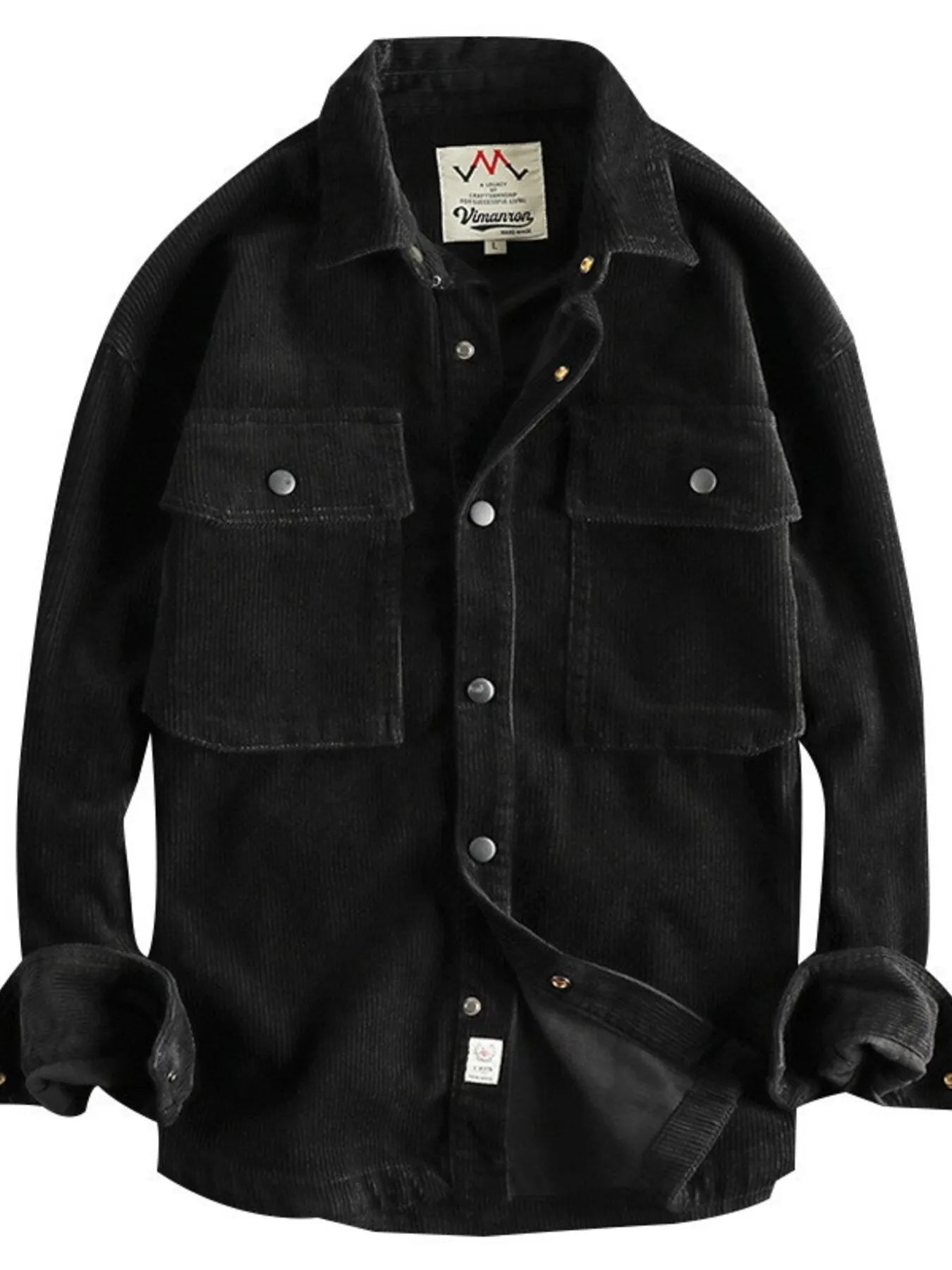 Men's Plus Size Corduroy Button Up Long Sleeve Jacket - Velora Luxury Fashion