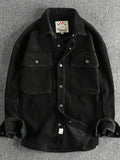Men's Plus Size Corduroy Button Up Long Sleeve Jacket - Velora Luxury Fashion