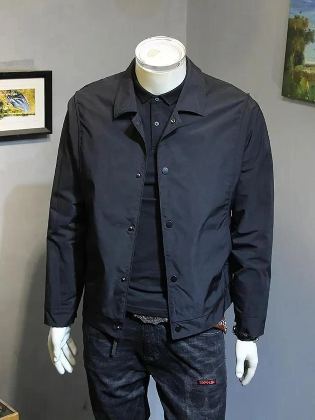 Men's Plus Size Snap Down Long Sleeve Jacket - Velora Luxury Fashion