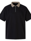 Men's Quarter Zip Short Sleeve Polo - Velora Luxury Fashion