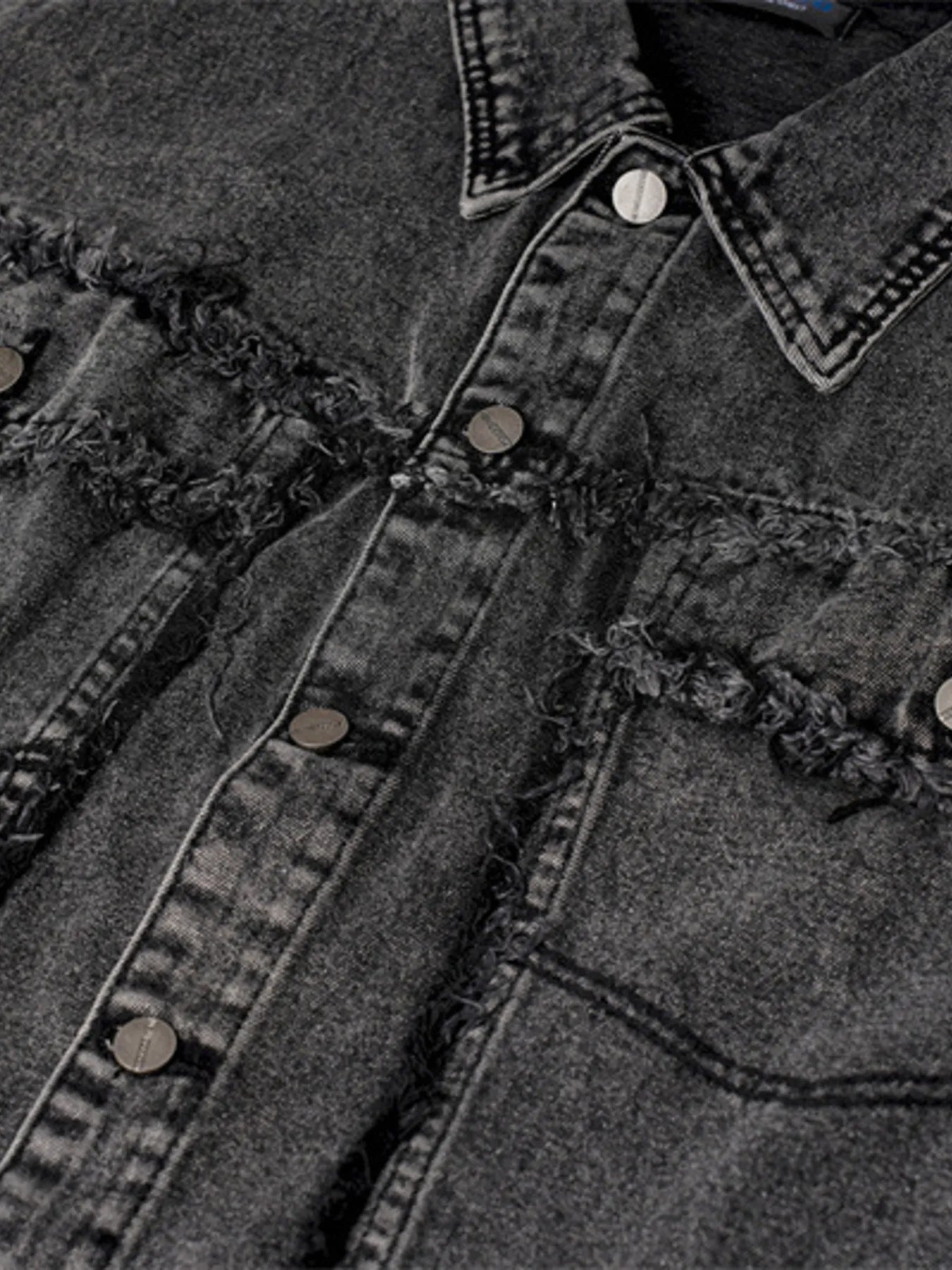 Men's Raw Hem Button Up Sleeveless Denim Jacket - Velora Luxury Fashion