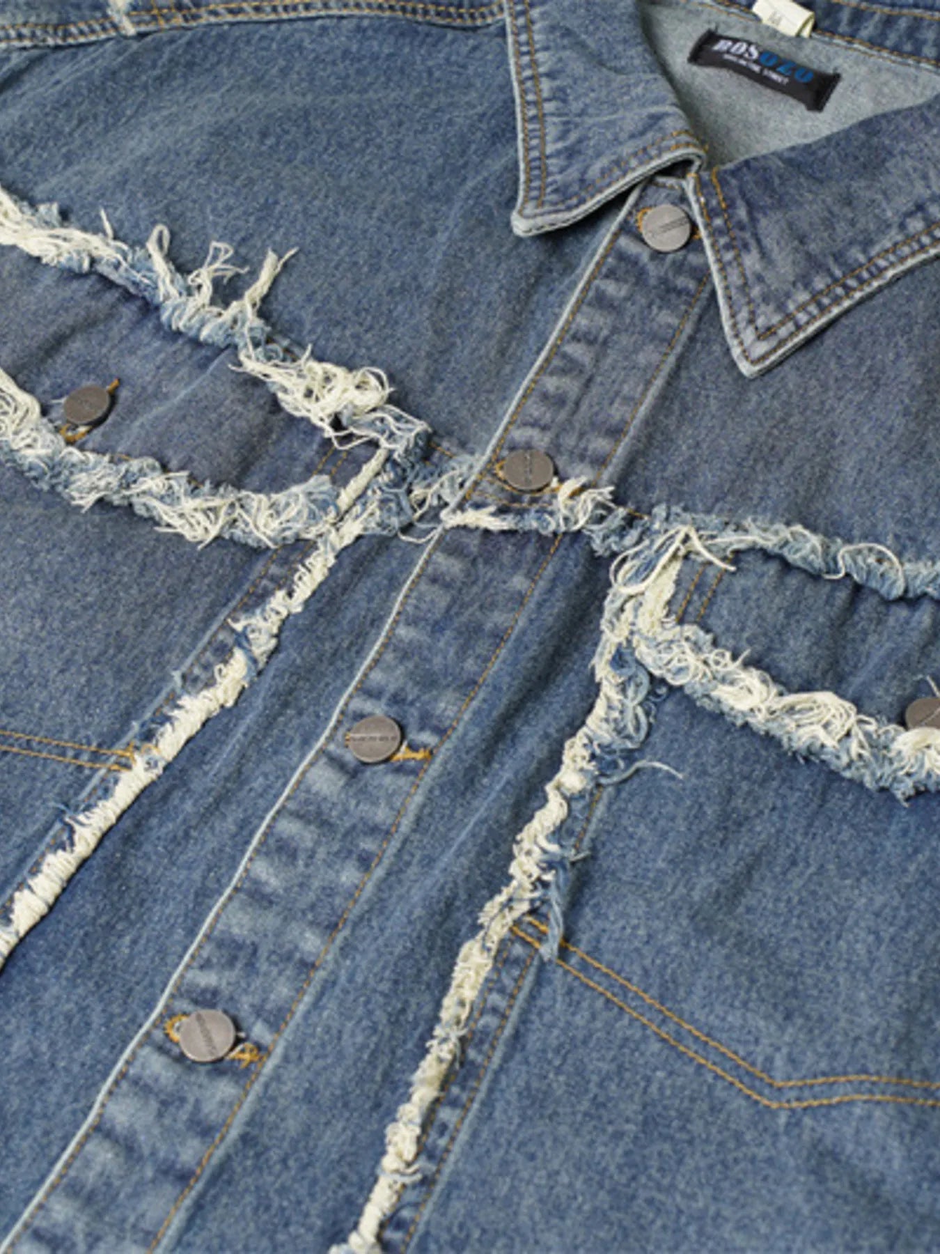 Men's Raw Hem Button Up Sleeveless Denim Jacket - Velora Luxury Fashion