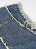 Men's Raw Hem Button Up Sleeveless Denim Jacket - Velora Luxury Fashion