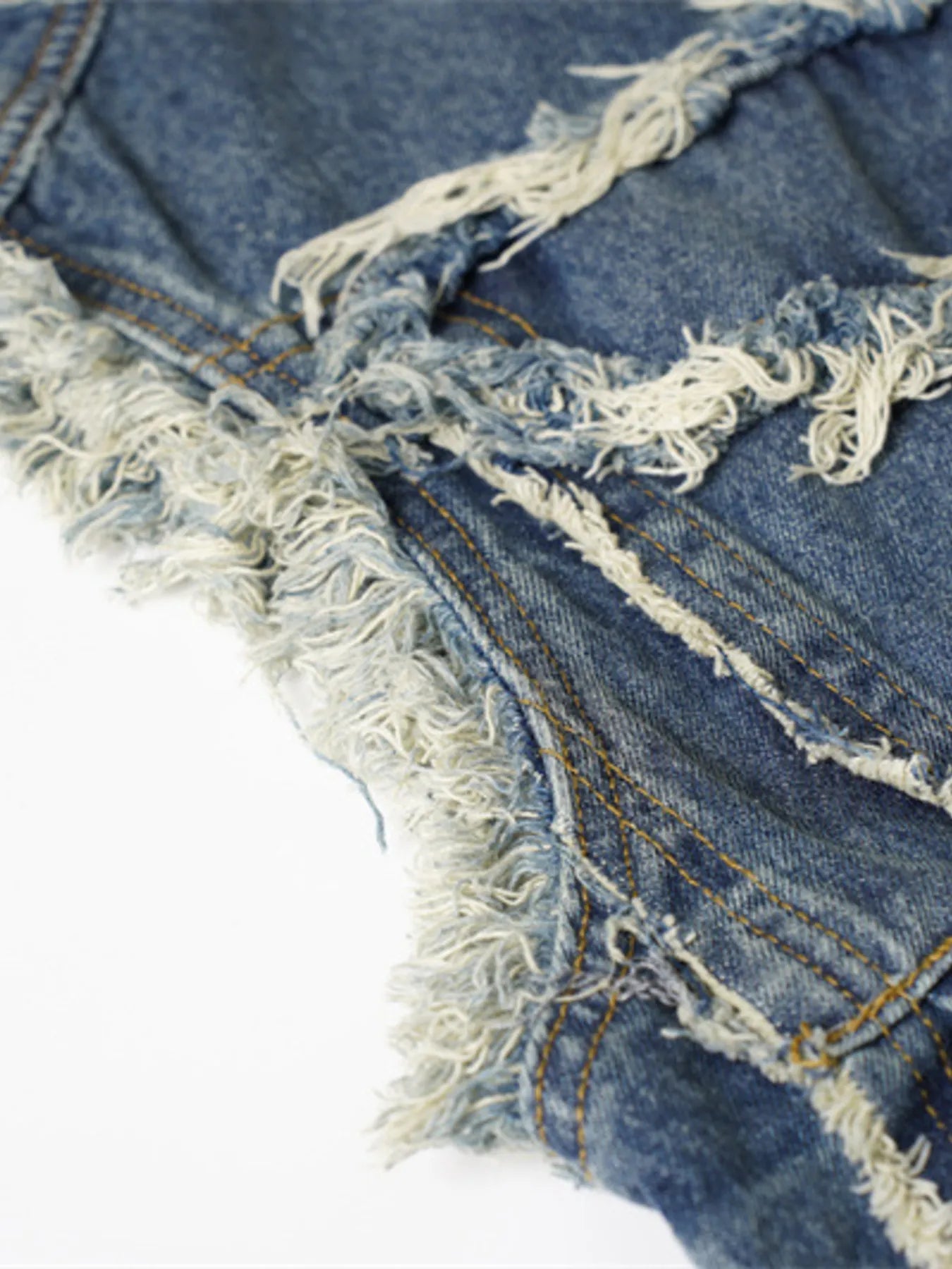 Men's Raw Hem Button Up Sleeveless Denim Jacket - Velora Luxury Fashion