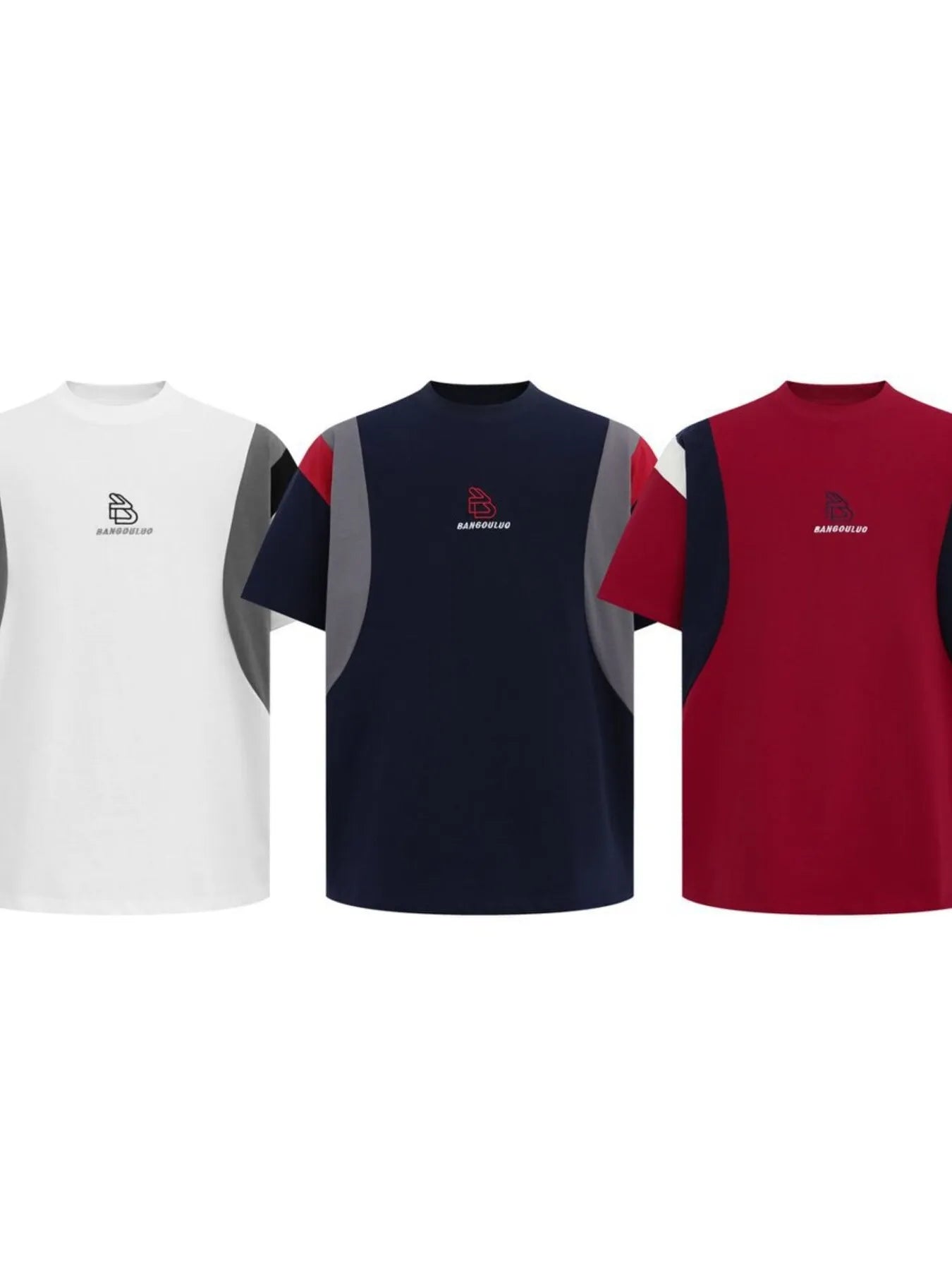 Men's Round Neck Color Block T-Shirt - Velora Luxury Fashion