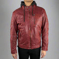 Men's Sheep Leather Jacket with Removable Hoodie - Velora Luxury Fashion