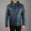 Men's Sheep Leather Jacket with Removable Hoodie - Velora Luxury Fashion