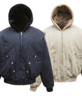 Men's Sherpa Lined Hooded Bomber Jacket - Velora Luxury Fashion