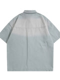 Men's Short Sleeve Denim Shirt with Tie Detail - Velora Luxury Fashion