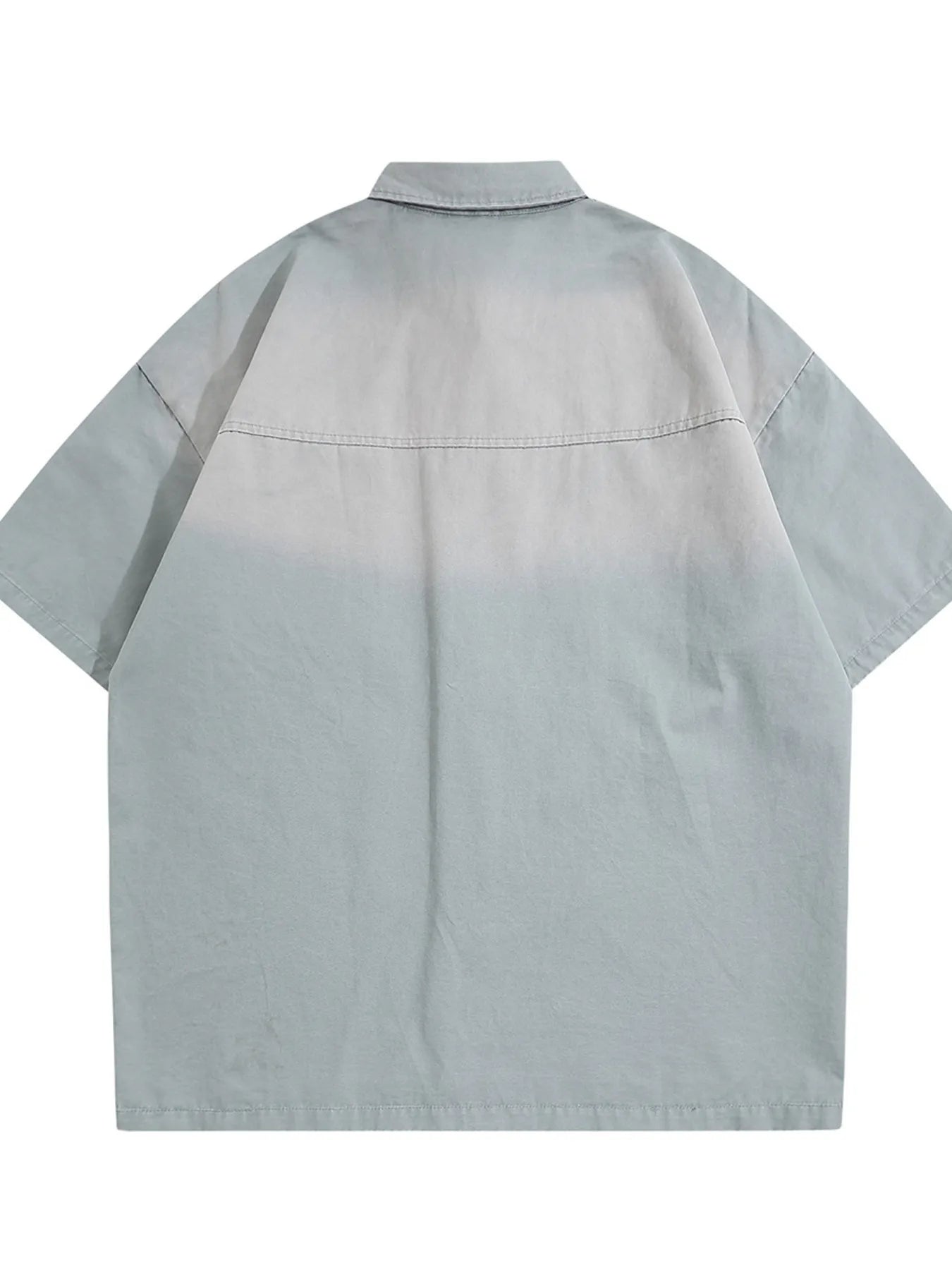 Men's Short Sleeve Denim Shirt with Tie Detail - Velora Luxury Fashion