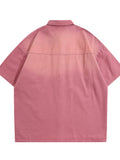 Men's Short Sleeve Denim Shirt with Tie Detail - Velora Luxury Fashion