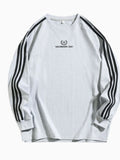 Men's Side Striped Long Sleeve Sweatshirt - Velora Luxury Fashion