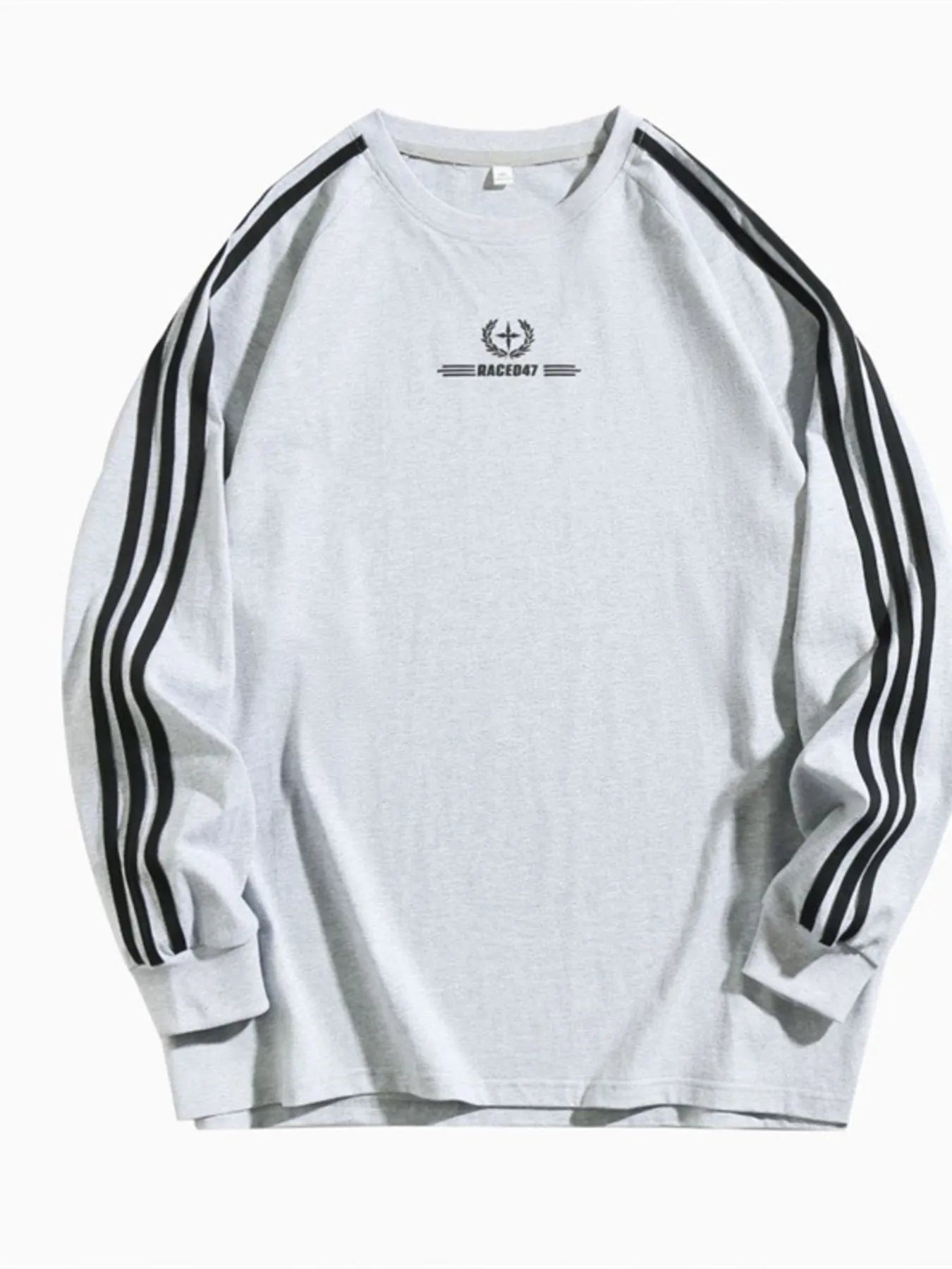 Men's Side Striped Long Sleeve Sweatshirt - Velora Luxury Fashion