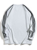 Men's Side Striped Long Sleeve Sweatshirt - Velora Luxury Fashion