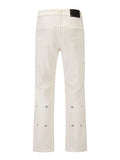Men's Slim Straight Jeans with Snap Detail - Velora Luxury Fashion