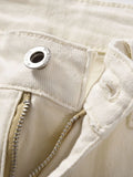 Men's Slim Straight Jeans with Snap Detail - Velora Luxury Fashion