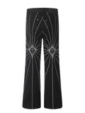 Men's Spider Web Embroidered Flared Jeans - Velora Luxury Fashion