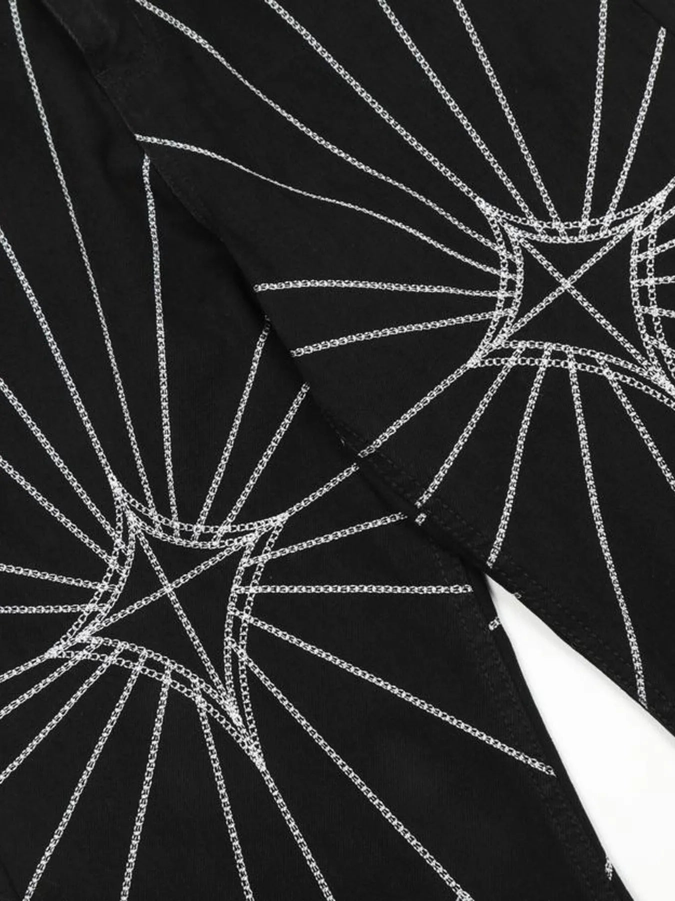 Men's Spider Web Embroidered Flared Jeans - Velora Luxury Fashion