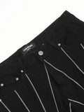 Men's Spider Web Embroidered Flared Jeans - Velora Luxury Fashion