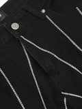 Men's Spider Web Embroidered Flared Jeans - Velora Luxury Fashion