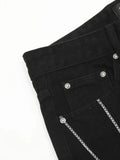Men's Spider Web Embroidered Flared Jeans - Velora Luxury Fashion