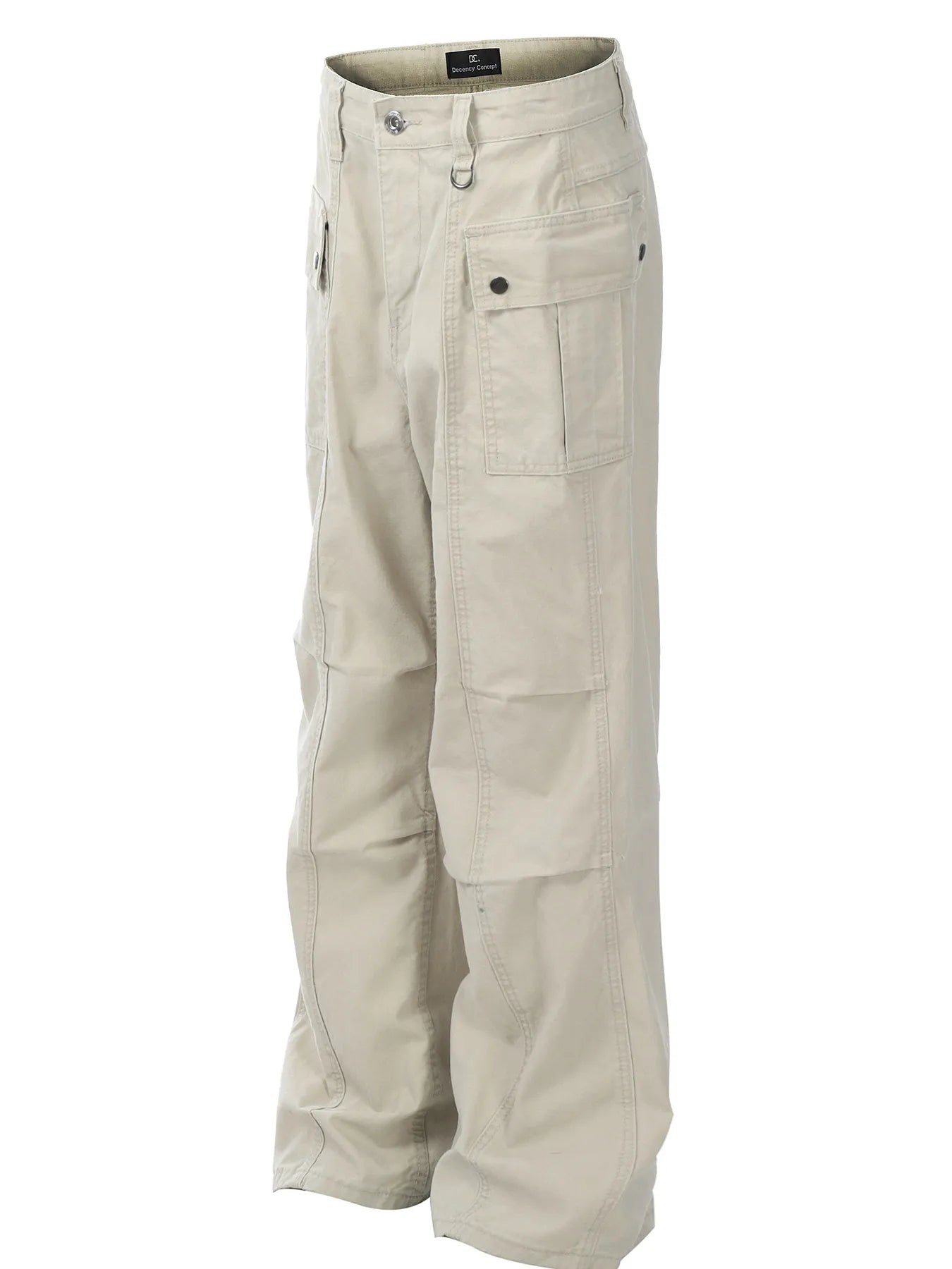Men's Straight Cargo Jeans with Ruched Deatil - Velora Luxury Fashion