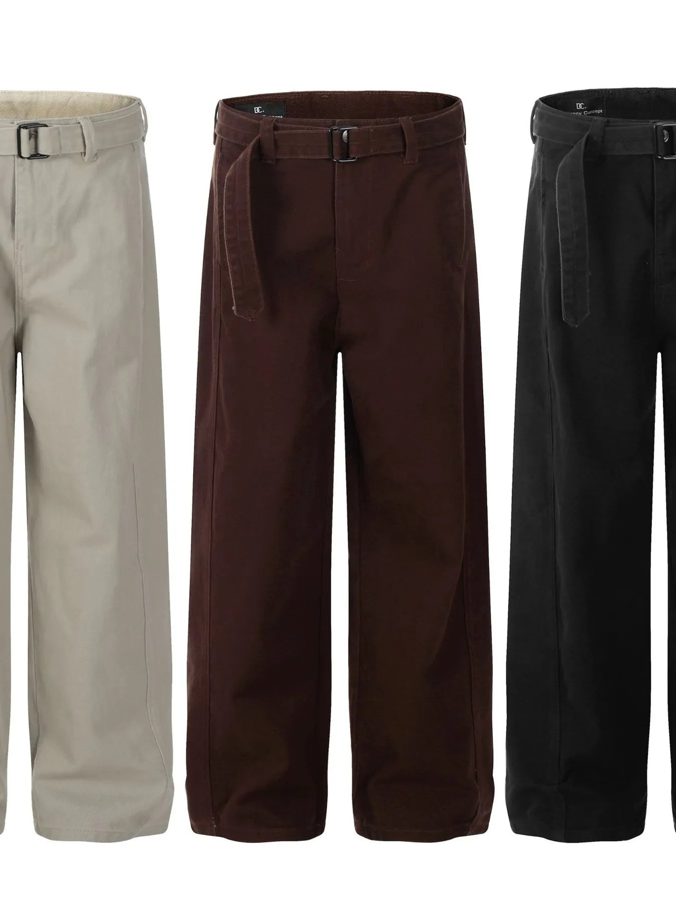 Men's Straight Cargo Pants with Belted - Velora Luxury Fashion