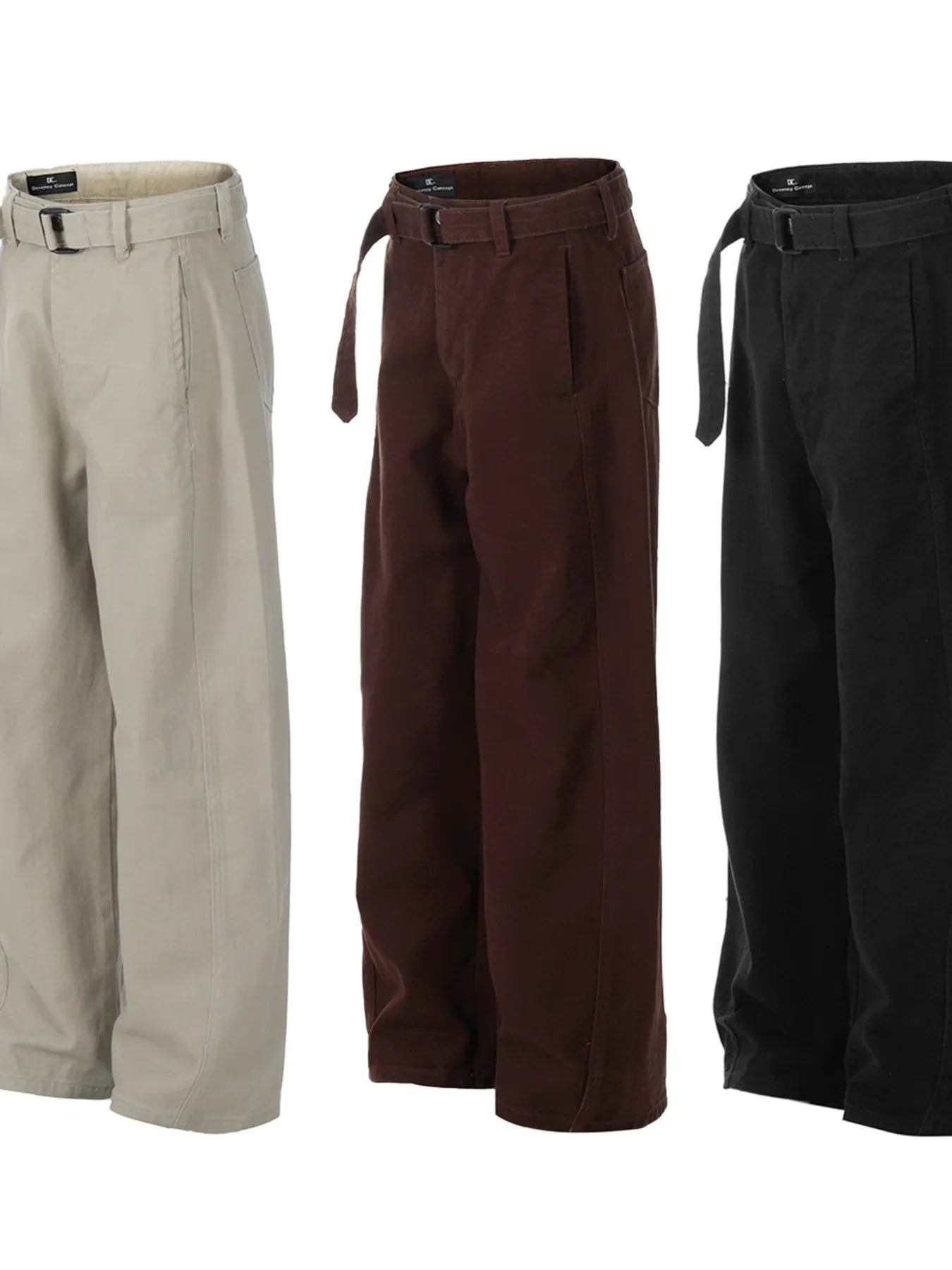 Men's Straight Cargo Pants with Belted - Velora Luxury Fashion