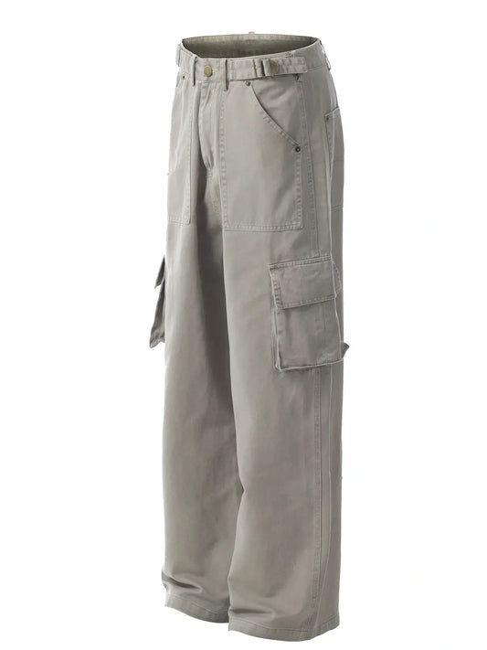 Men's Straight Cargo Pants with Multiple Pockets - Velora Luxury Fashion