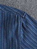 Men's Striped Button Down Denim Shirt - Velora Luxury Fashion