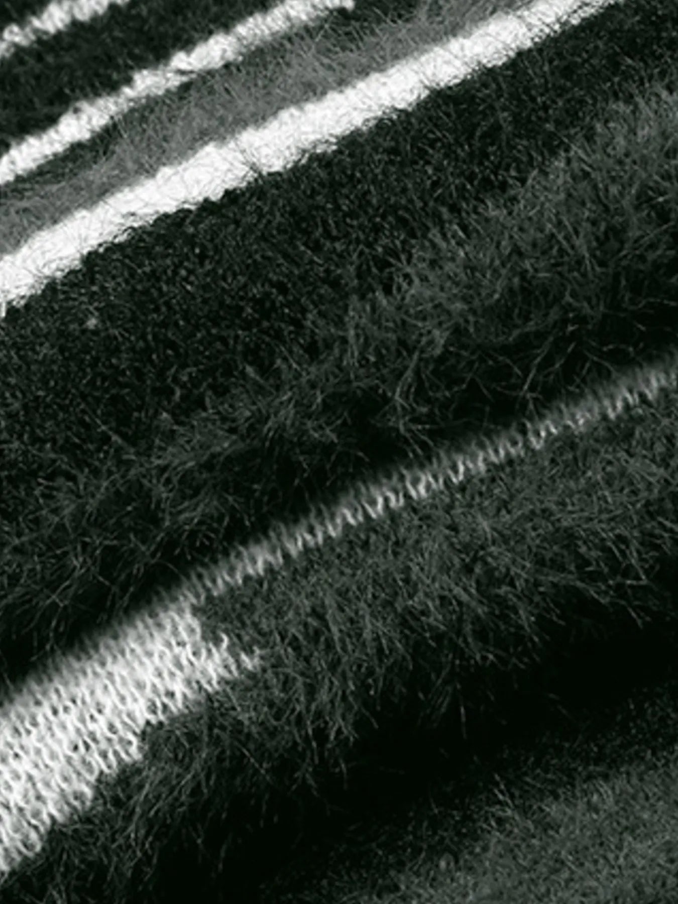 Men's Striped Fuzzy Zip-Up Cardigan - Velora Luxury Fashion