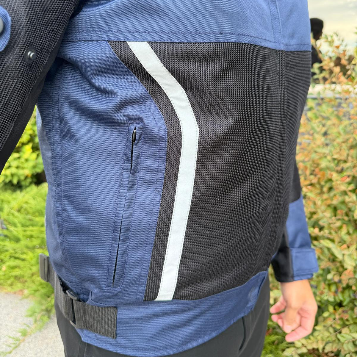 Men's Textile Motorcycle Jacket. Protective Armor, Reflective Strips & Multiple Pockets - Velora Luxury Fashion