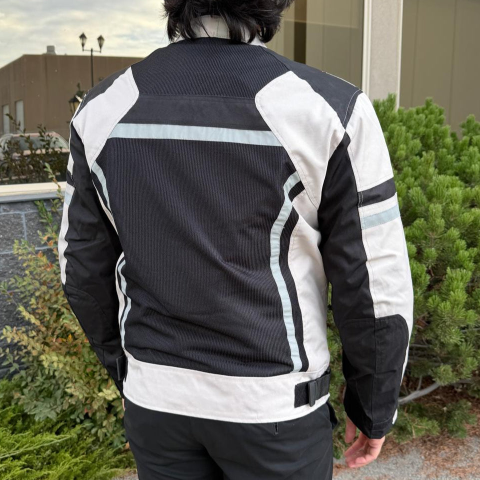 Men's Textile Motorcycle Jacket. Protective Armor, Reflective Strips & Multiple Pockets - Velora Luxury Fashion