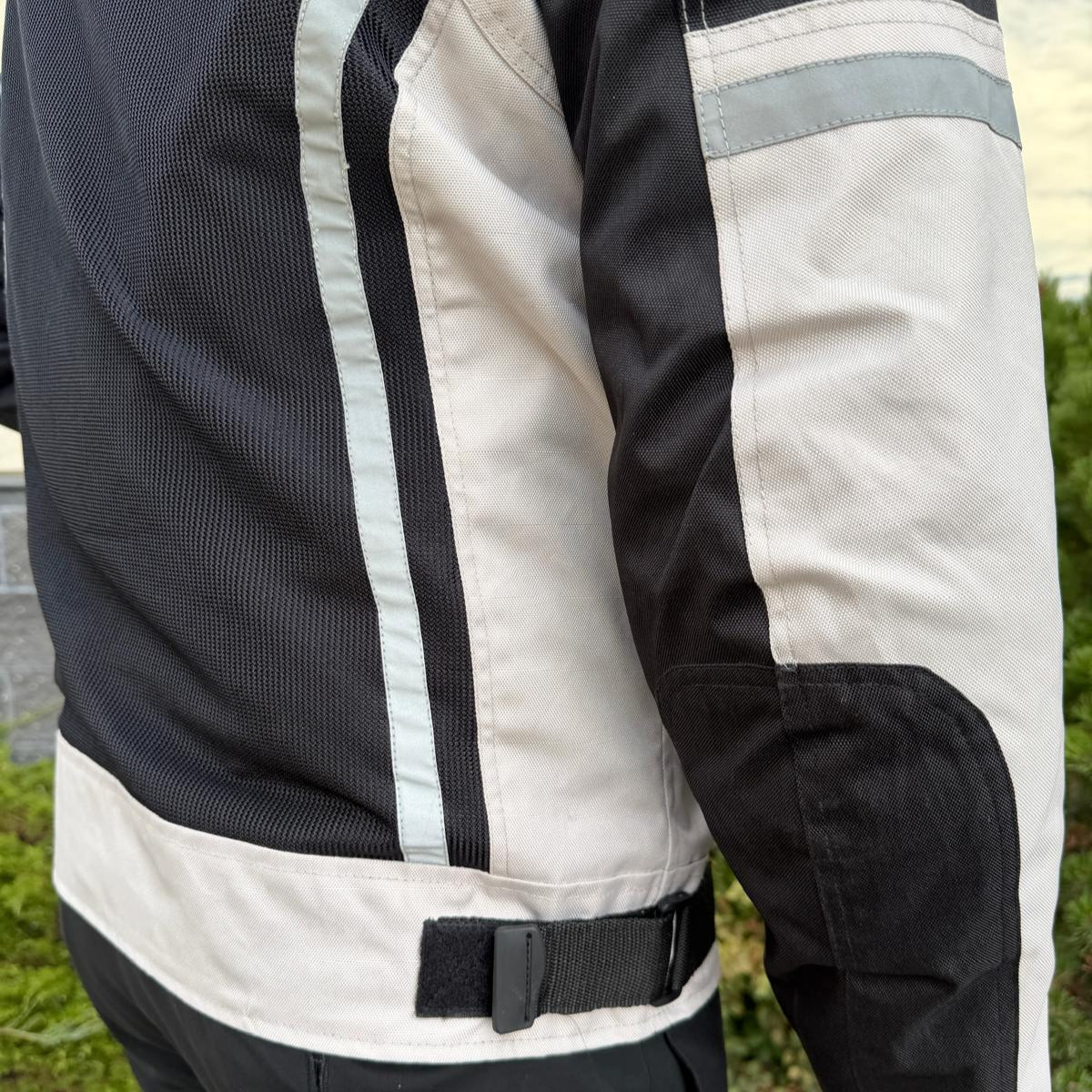 Men's Textile Motorcycle Jacket. Protective Armor, Reflective Strips & Multiple Pockets - Velora Luxury Fashion