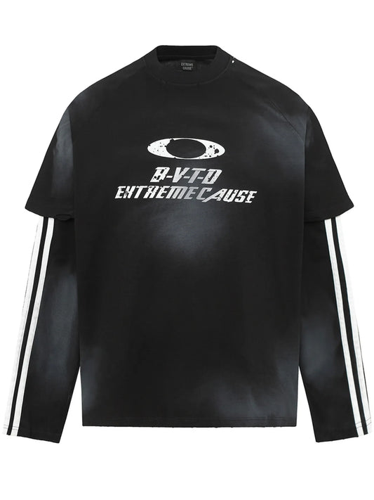 Men's Two-Layer Long Sleeve Graphic Sweatshirt - Velora Luxury Fashion