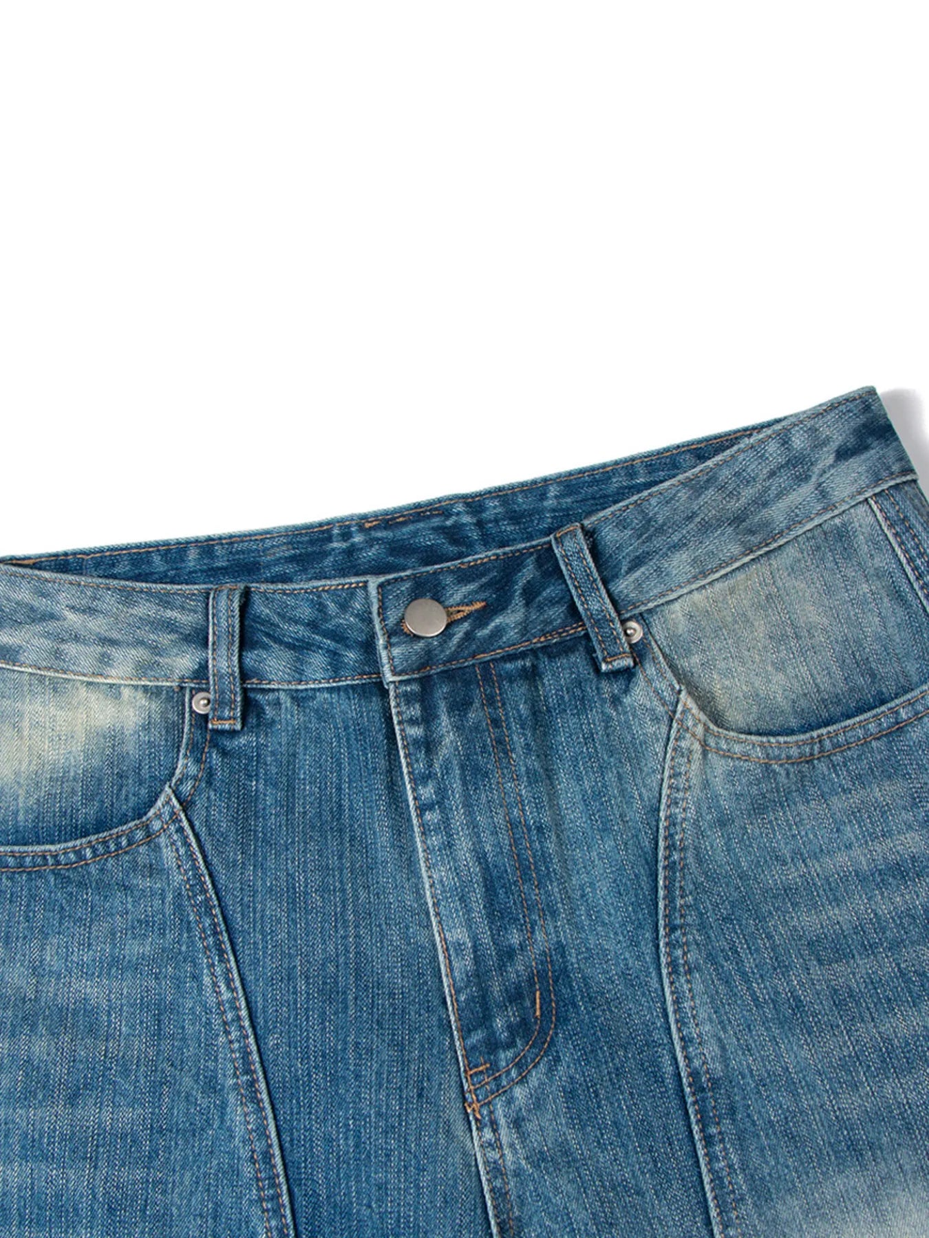 Men's Vintage Washed Curved Jeans - Velora Luxury Fashion